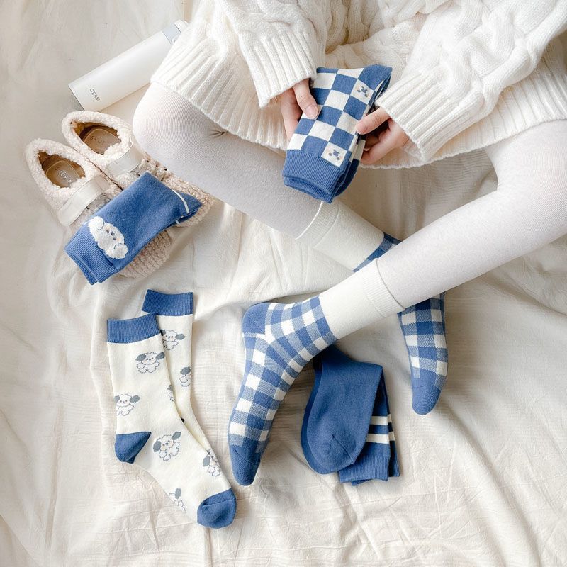 Cold Proof Socks for Women Mid Calf Socks Autumn and Winter Thickened Fleece Lined Warm Long Calf Terry Cloth Socks Long Calf Winter Looped Socks