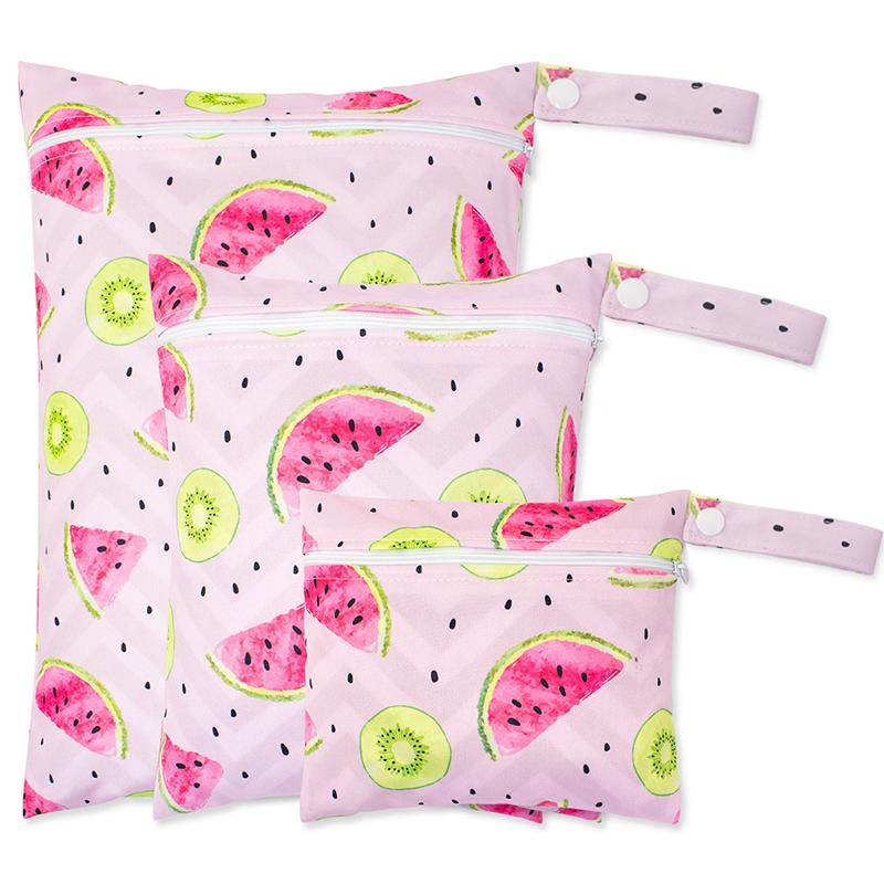 3Pcs Set Smooth Zipper Pocket Multi-Scenario Use Can Be Hung Waterproof Reusable Diaper Cover Wetbag Washable Yoga Bag