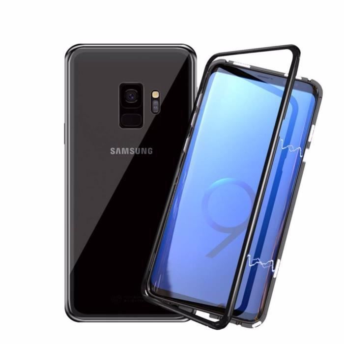 Case for Samsung Galaxy S9 - Magnetic Black Full Protection Metal Case [Phonillico®]