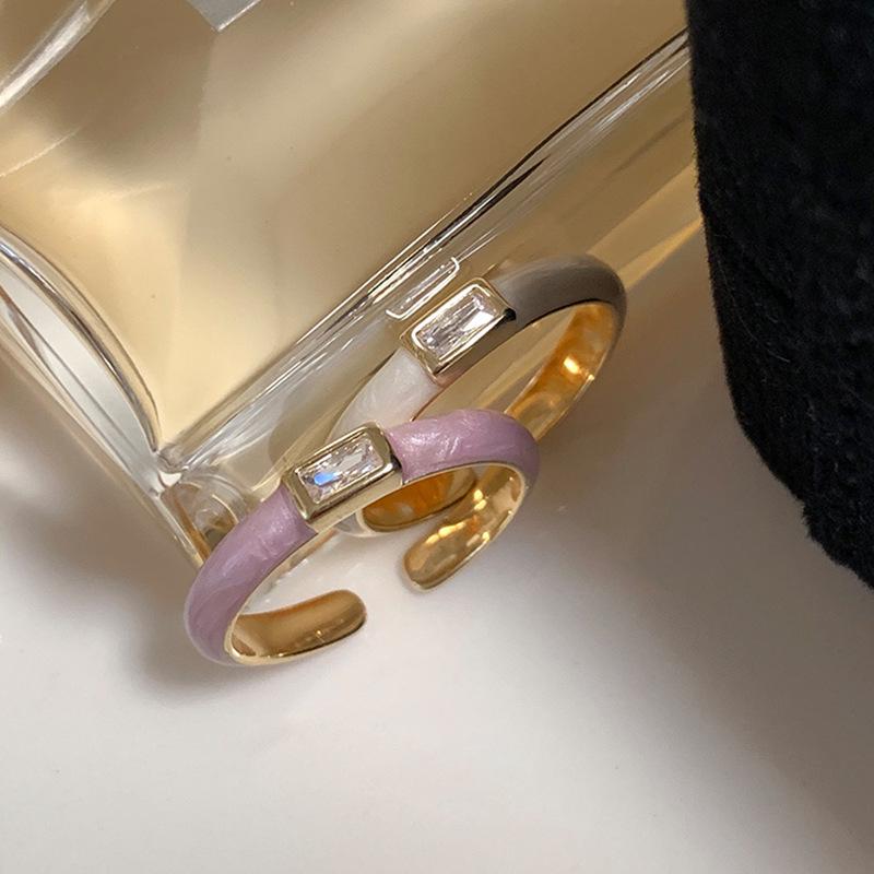 Zircon Drip Oil Open Ring: Elegant, Versatile, and Fashionable for Women