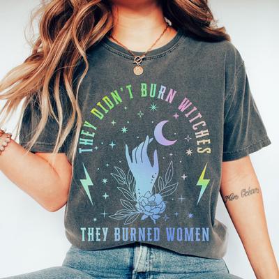 Comfort Colors Gradient Witchy Feminist Tee - Halloween Resistance Shirt and Kids Tshirt