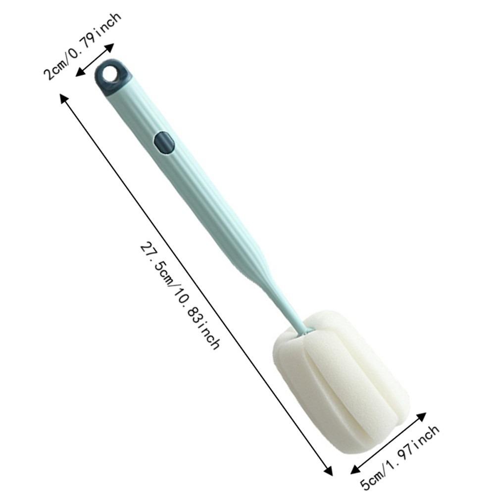 2pcs Sponge Head Long Handle Scrub Brush Long Handle Design Cup Washing Brush  Stain Removal