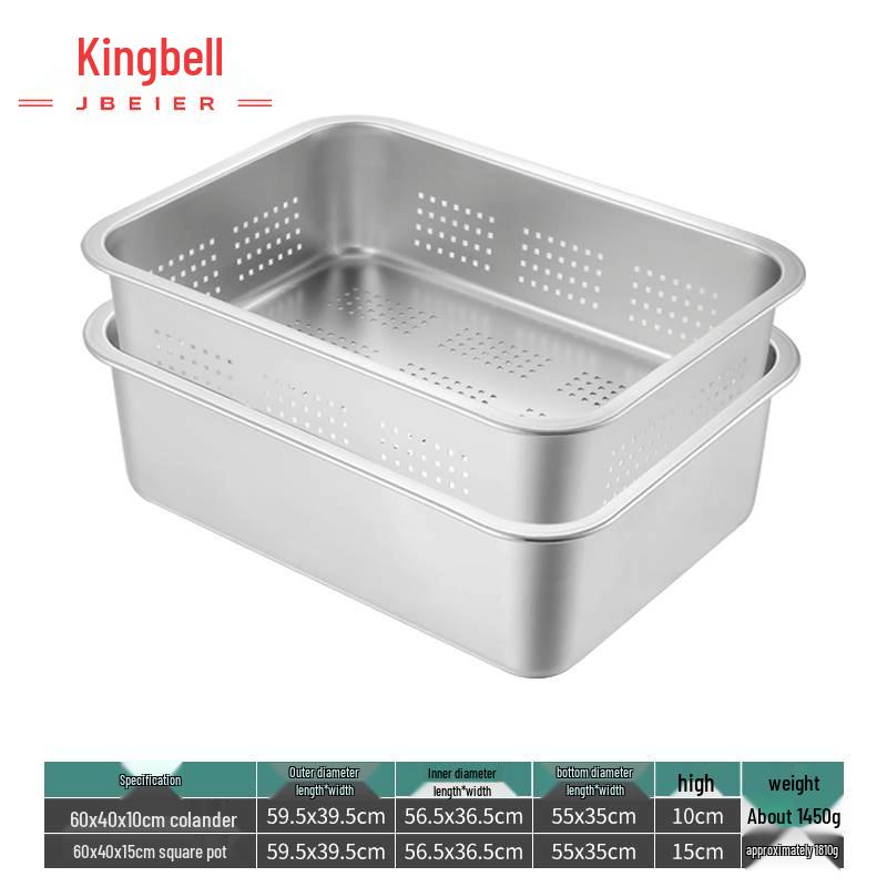 Jingbeier 304 Stainless Steel Perforated Draining Pan Set