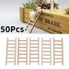 50pcs DIY Mini Wooden Step Ladder Miniature Handcraft Micro Landscape Ornament Fairy Home Decoration Garden Supplies