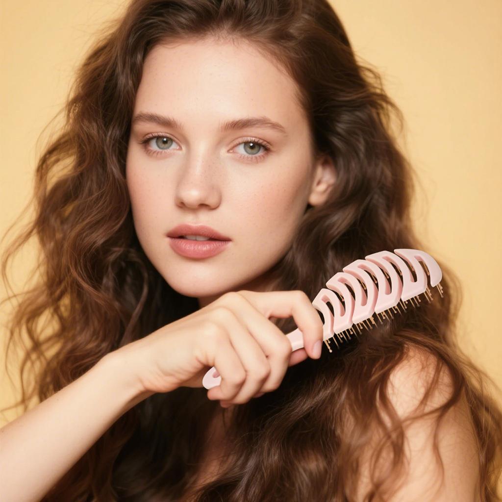 Multicolor Hollow Out Hair Brushes Set Flexible Bristles for Gentle Detangling Styling All Hair Types Daily Use