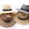Men's Sunscreen Bamboo Woven Big Edge Hat Spring and Summer Men's Straw Hat Western Cowboy Hat Top Hat Sun Hat Seaside