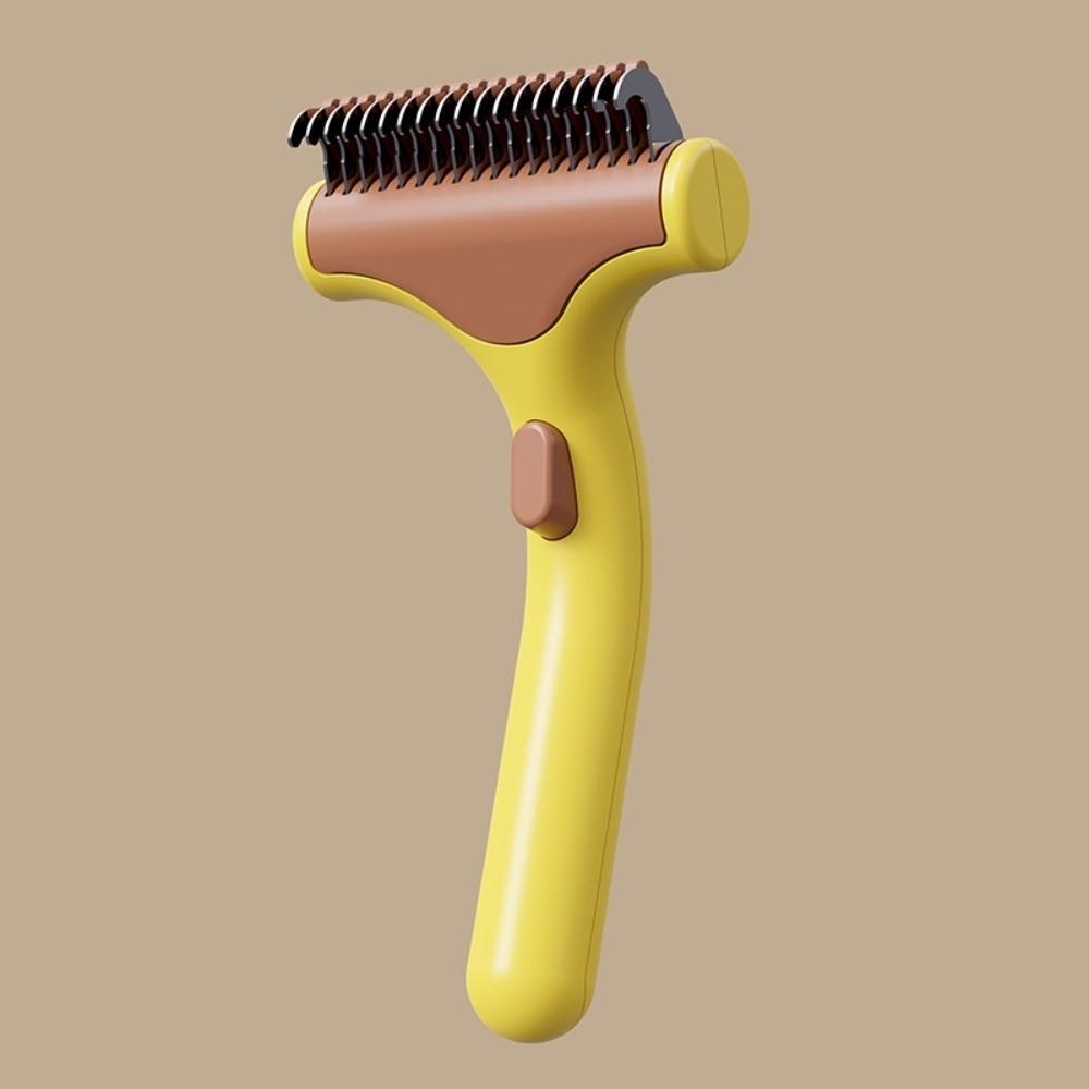Stainless Steel Blade Dog Hair Removal Brush Anti-Tangle Easy to Grip Dog Detangling Comb Shedding Tool Cat Fur Remover Home Use