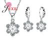 Charm Valentine Couple Gift 925 Sterling Silver Jewelry Sets Fashion Cubic Zircon Snowflake Design Necklace Earrings