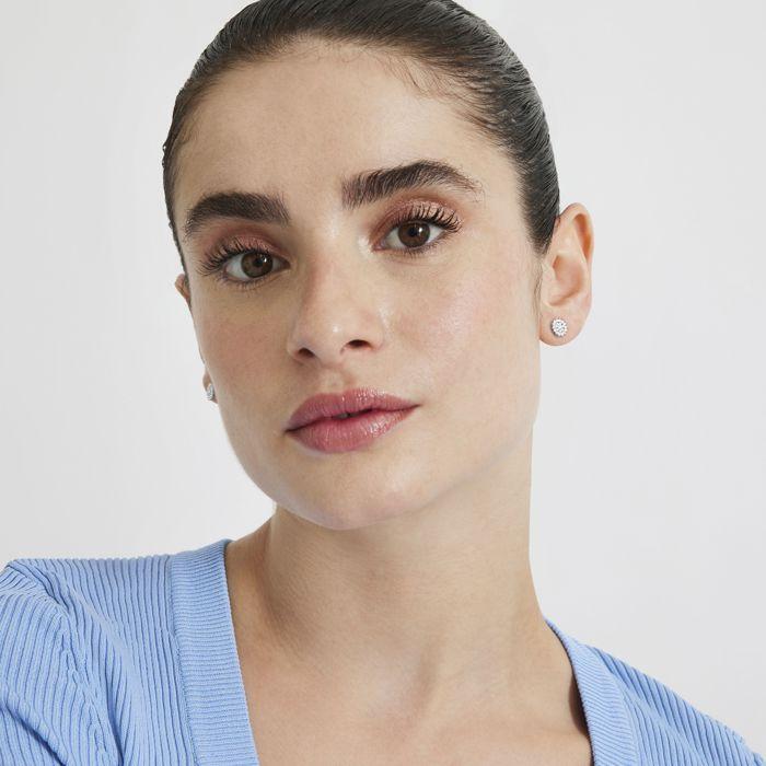 Boucles d'oreilles Luxenter en argent 925 avec zircon brillant finition en rhodié - Maliai