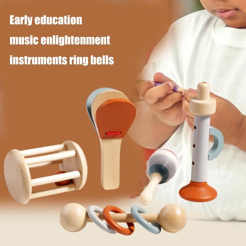 Music Set Wood Toy for Toddler Interaction Percussion Musical Instrument Sensory Education Rattle Toy for Preschooler