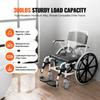 Shower Wheelchair 17.5in Al Alloy Commode Bathroom Wheelchair for Disabled