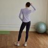 Women's Reflective Long Sleeve Yoga T-shirt - Night Run Fitness Top with Half-Zip Style for Autumn Running and Training