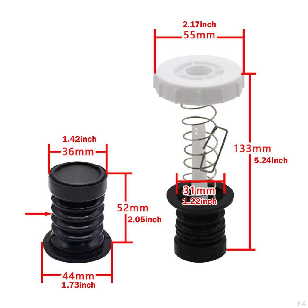 2 Pack Washing Machine Drain Valve Cores Sealing Plug Replacement Siphon Spring