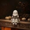 Small Shelf Sitter Ghost Reading Book Halloween Decoration, 3D Printed Statue, Creative Holiday Gift Cute Spooky Sitting Figurine for Bookshelf,