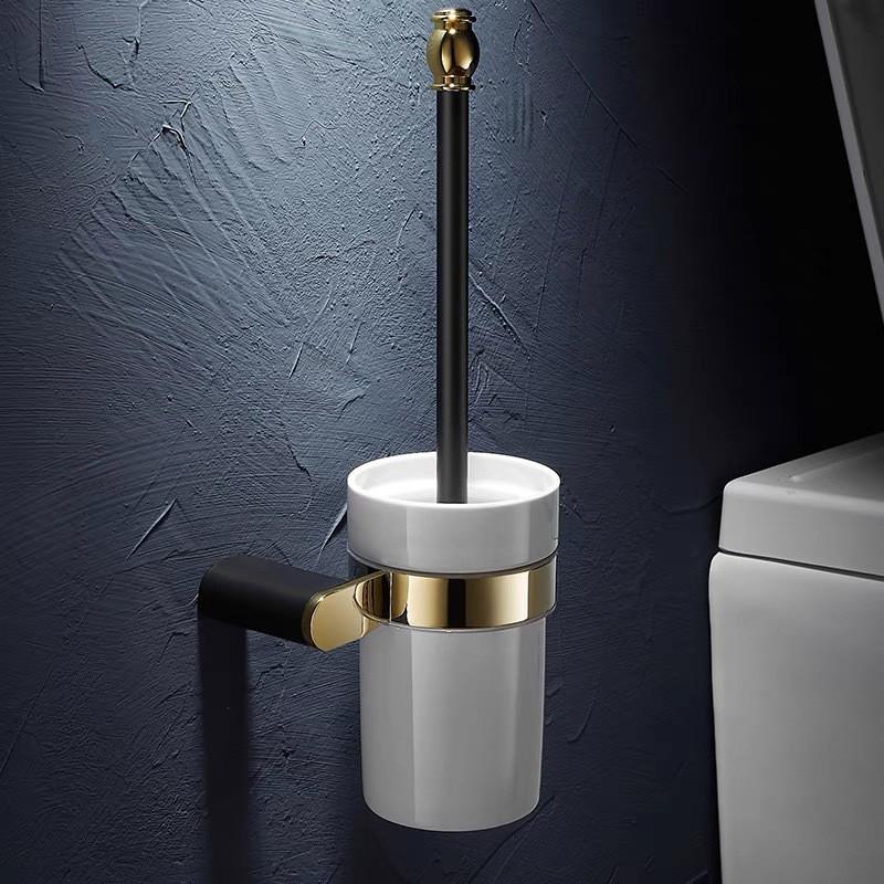 Brass Bathroom Accessories Gold & Black Bathroom Shelf,Towel Rack,Towel Hanger Paper holder,Toilet Brush Holder Bath Hardware