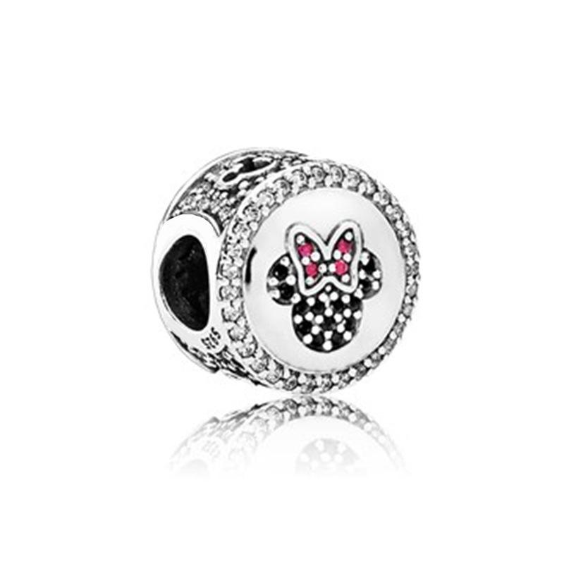 Mini Copper Mickey Mouse Hairband Car Safety Chain Clip Charm Bead Fit For Original Bracelet Diy Women'S Jewelry