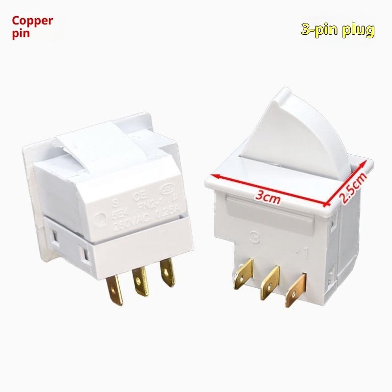 Universal Refrigerator Door Control Switch Shockproof Design 2/3 Pins 250V 0.25A Fit for Most Domestic Fridge Models