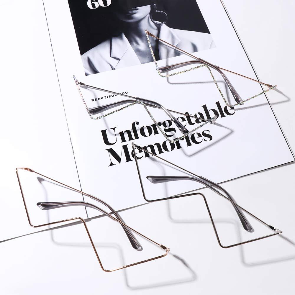 Decoration For Women Rhinestones Glasses Frame Triangle Glasses Frame Glasses Frame Fake Glasses