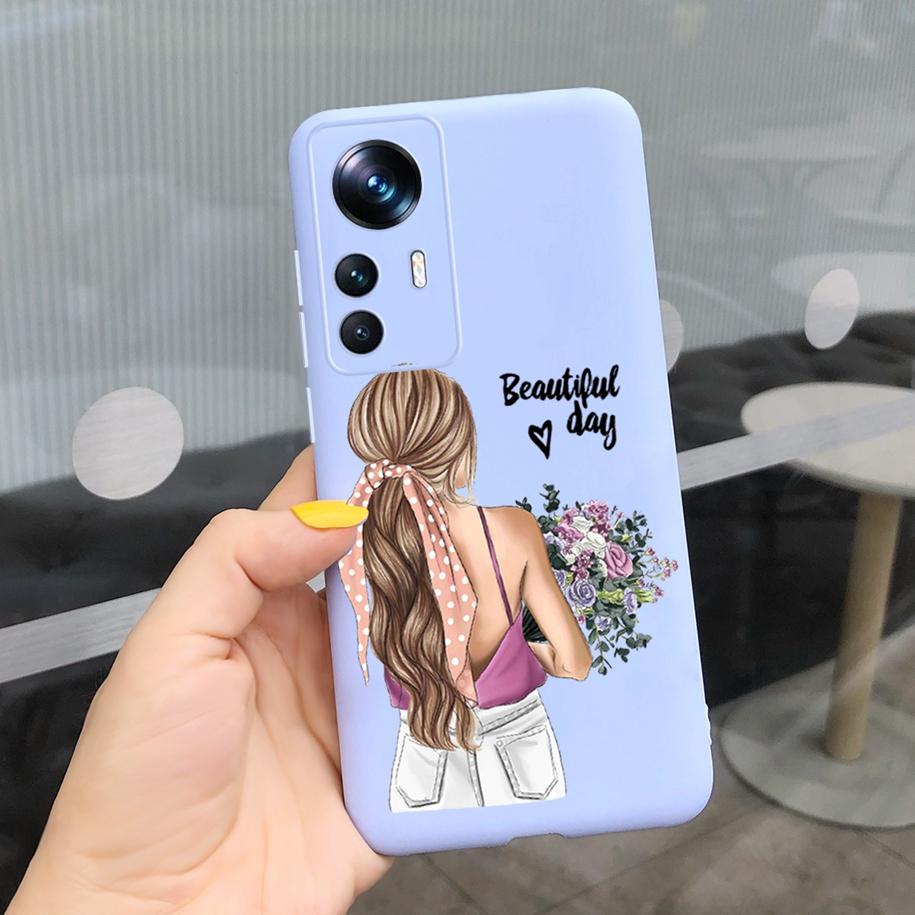 For Xiaomi 12T Pro Case 2022 Cute Sunflower Pretty Girls Cover Silicone Soft Phone Case For Xiaomi Mi12T Mi 12T Pro Cover Bumper