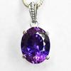 CERTIFIED Natural Purple Tourmaline 26 Ct Oval 925 Sterling Silver Gems Pendant