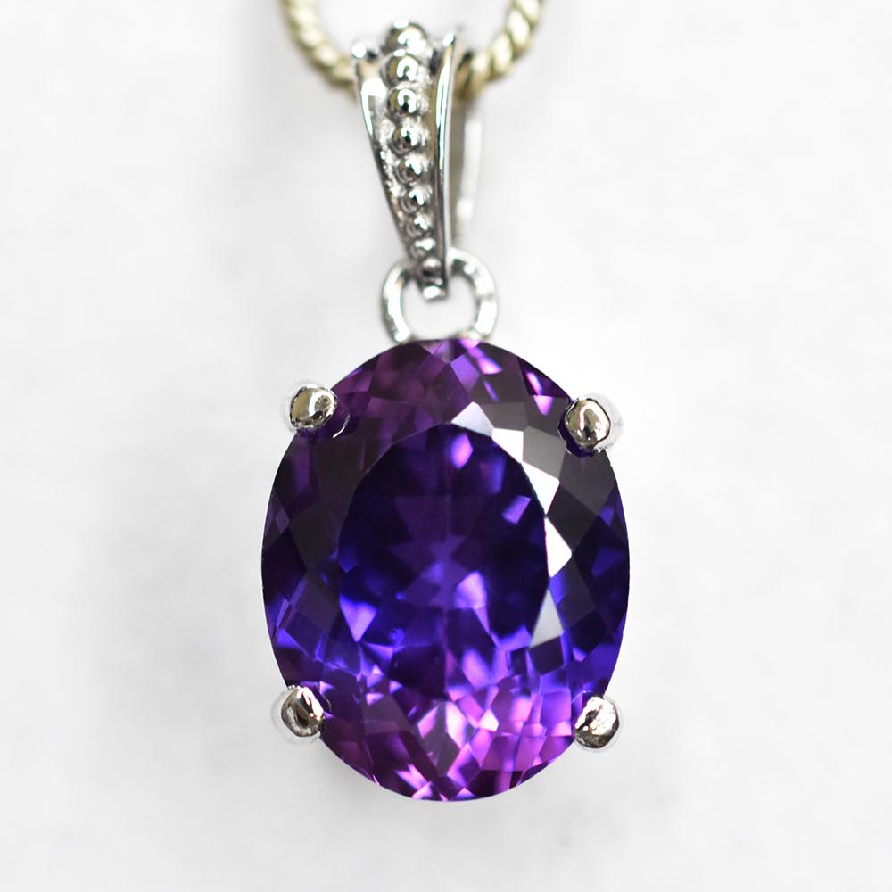 CERTIFIED Natural Purple Tourmaline 26 Ct Oval 925 Sterling Silver Gems Pendant