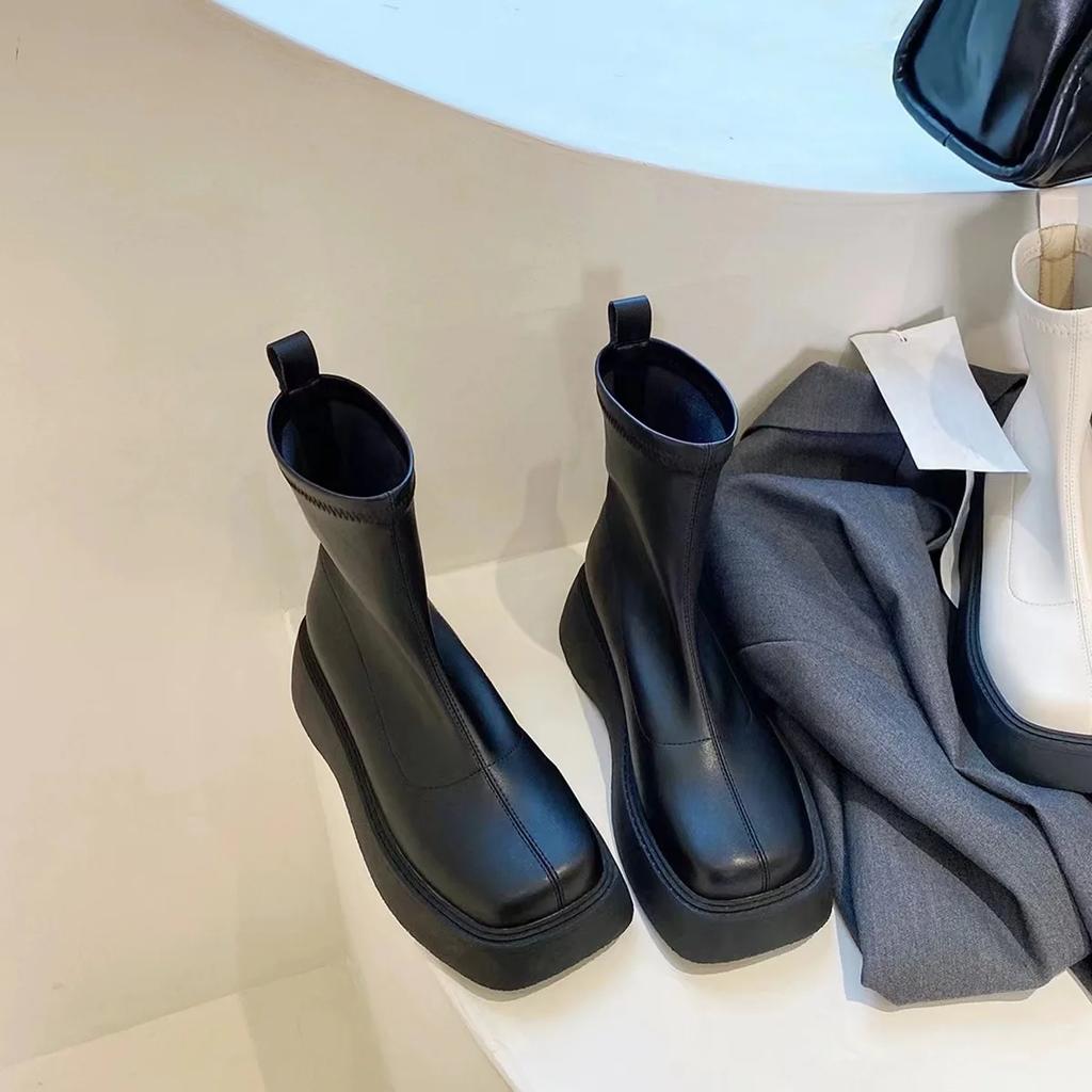 Gothic Boots for Women Fashion Zippers Street Style Short Booties Thick Bottom Women's Ankle Booties