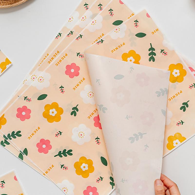 50 Stück Sandwich-Verpackungspapier, lebensmittelecht, ölbeständig, natürliche Farbe, Essenstablett-Pad-Papier