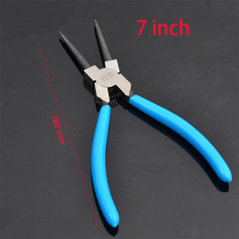 7 inch Snap Ring Pliers Set Heavy Duty Internal/External Circlip Pliers Kit Straight Bent Jaw for Ring Remover Retaining