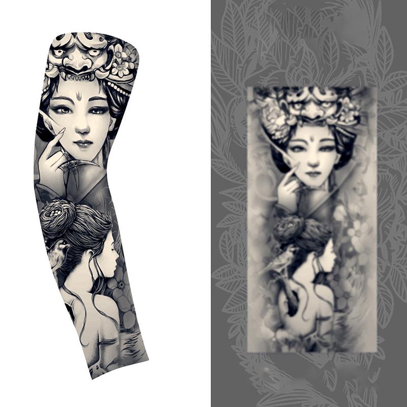 1Pc Arm Covers Flower Cooling Arm Tattoo Sleeve Uv Protection Cycling Gloves Unisex Sunscreen Sleeve Sunscreen Arm Warmers