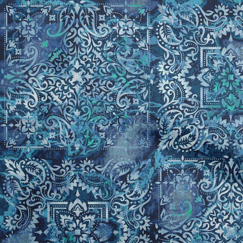 oneOone Cotton Flex Light Blue Fabric Asian Dress Material Fabric Print Fabric By The Yard 40 Inch