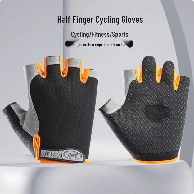 Shock-Absorbing Fingerless Fitness Gloves: Breathable, Non-Slip, Sweat-Wicking, Anti-Callus, for Machine Training, Suitable for Men and Women