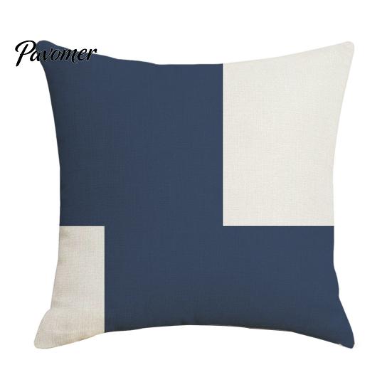 Relaxed Texture Pillowcase Geometric Pillow Cover, Washed Linen Look Throw Case with Hidden Nordic Zipper, Minimalist Cushion Cover for Sofa,