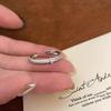 Korean Version Plain Ring Irregular 925 Sterling Silver Versatile Ring Women's Niche Ins Style Design Non-fading Combination Ring