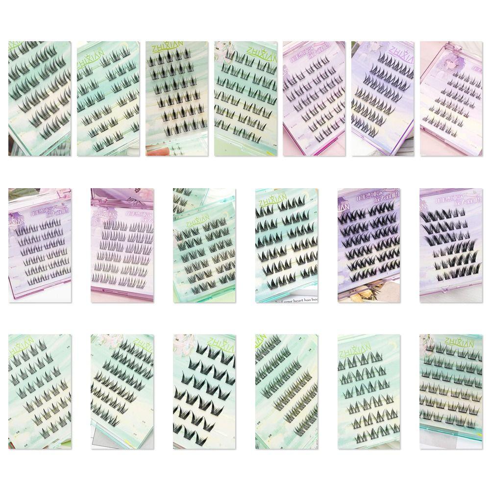 Glue Free Manga Lashes With Jelly Glue Strips 3D False Eyelashes Cat Elf Eyelashes  Party Supplies
