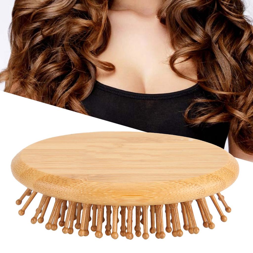 Wooden Massage Comb No Handle Scalp Care Styling Comb for Straight Curl HairComb
