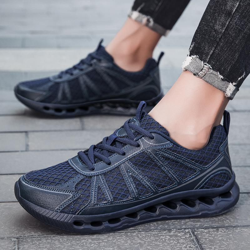 Mesh Breathable Men Grey Sneakers Big Size 46 Fashion Casual Sneaker Man Lightweight City Outdoor Walking Shoes Men Sports Shoes