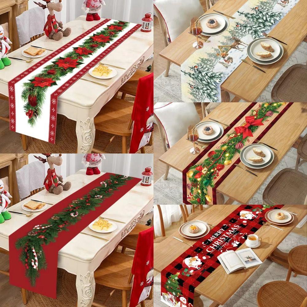 New Year Christmas Table Runner Navidad Gift Christmas Tablecloth New Table Cover  Party Ornament