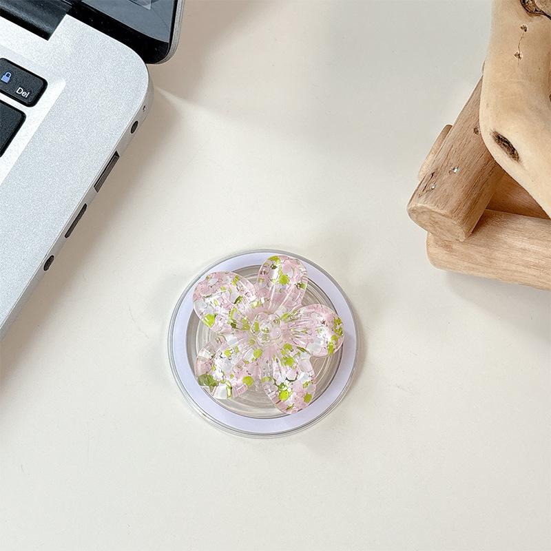 Color Sequins, Three-Dimensional Flowers, Mobile Phone Airbag Holder, Magnetic Telescopic Ring, Suitable For Magsafe Desktop Watching Dramas