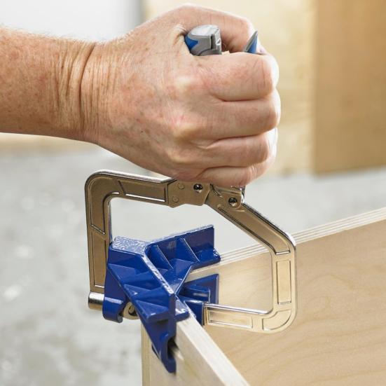 90-Degree Corner Clamp Ergonomic Handle Adjustable Thickness Multipurpose Handheld Right Angle Clamp Woodworking Tool