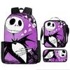 Halloween Backpack Pumpkin Ghost 3-Piece Set Schoolbag Kids Shoulder Bag Cute Bookbag for Boys Girls