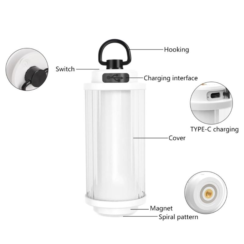 Camping Lantern Rechargeable Tent Light Portable LED Hanging Lamp Emergencies Light Outdoor Home Night Light Easy to Use