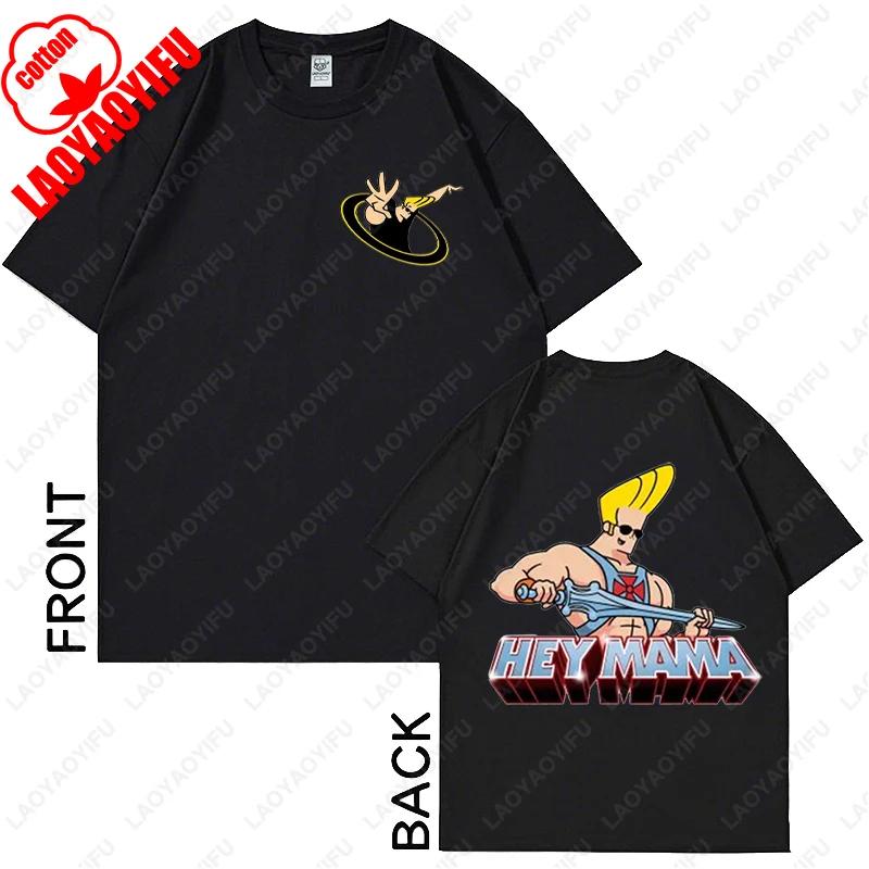 Johnny Bravo Fitness Graphic Shirt Retro Unisex Cotton Funny Teeshirt Casual Wear Birthday Present 80s 90s Hipster Adult Tops