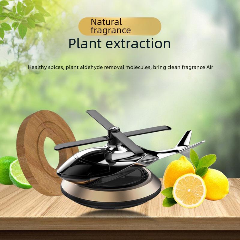 Solar-Powered Rotating Helicopter Car Air Freshener with Light Sensor