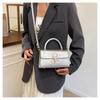 Fashionable Fashionable Lock Buckle Crocodile Pattern Leisure Handheld Single Shoulder Crossbody Small Square Bag For Women