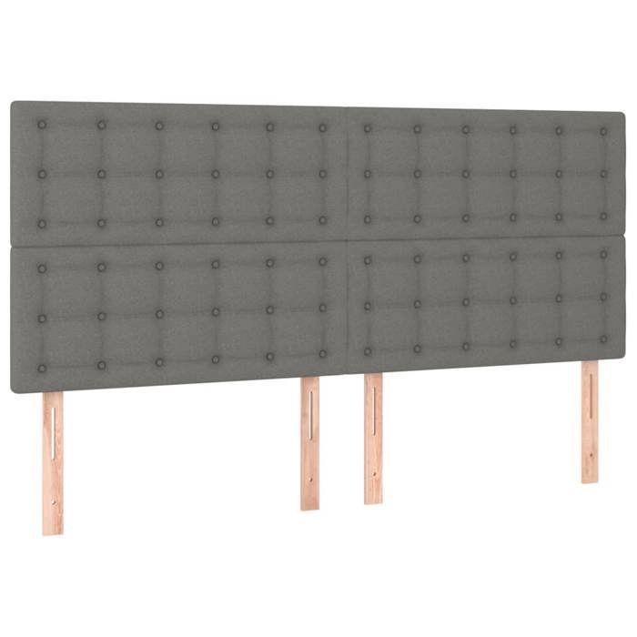 Tête de lit - Maison Exclusive - Gris foncé - 160x5x118/128 cm - Hauteur réglable