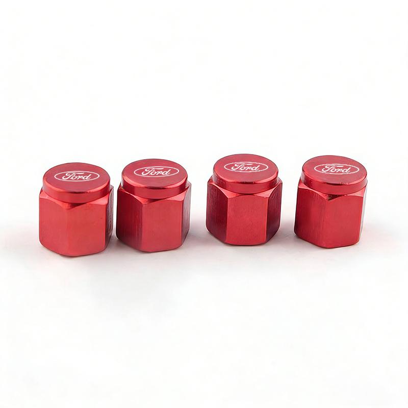 For Ford Ranger T6 PX4Pcs Car Tire Valve Caps Metal Wheel Air Valve Stem Covers For Ford Mustang Fiesta Focus Mondeo Kuga Edge Explorer F150 Sticker