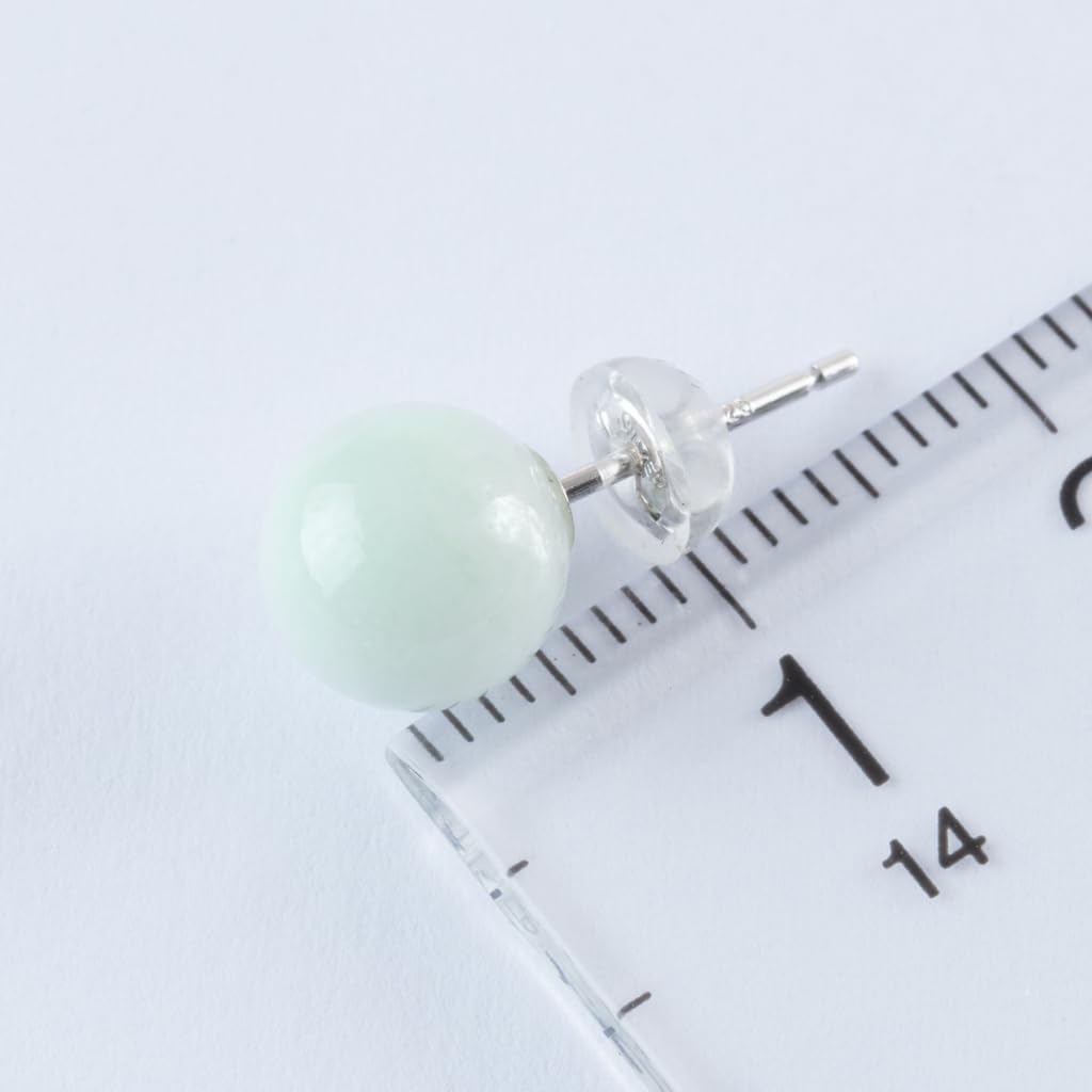 8mm Itoigawa Natural Jadeite Silver Japanese National Jomon Power Stone Jadeite Workshop Guarantee APS0129 Beads, Earrings, Stone, [Itoigawa