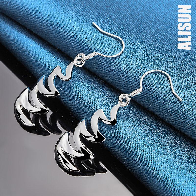 925 Sterling Silber Halbmond Anhänger Piercing Ohrringe Modischer Hochzeitsschmuck