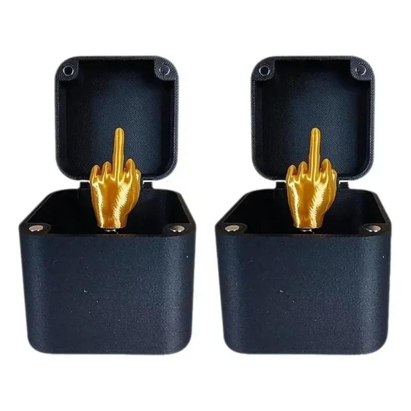 1/2pcs Out of The Box Pop-up Middle Finger Gift Box Desk Home Decor Gifts Middle Finger Novelty Christmas Funny Prank Gifts