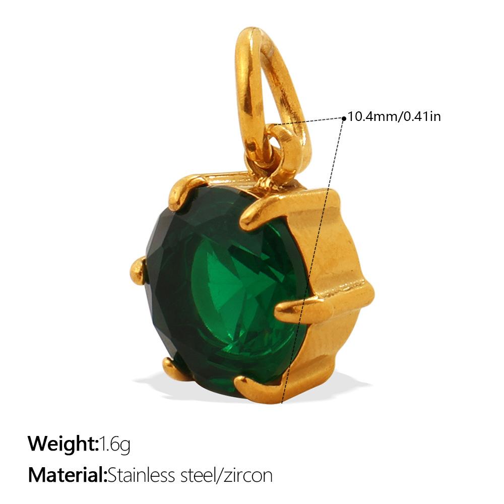 Yori 2Pcs Stainless Steel Gold PVD Plated Cubic Zirconia Pendant for DIY Necklace Bracelet Earring Jewelry Making Accessories